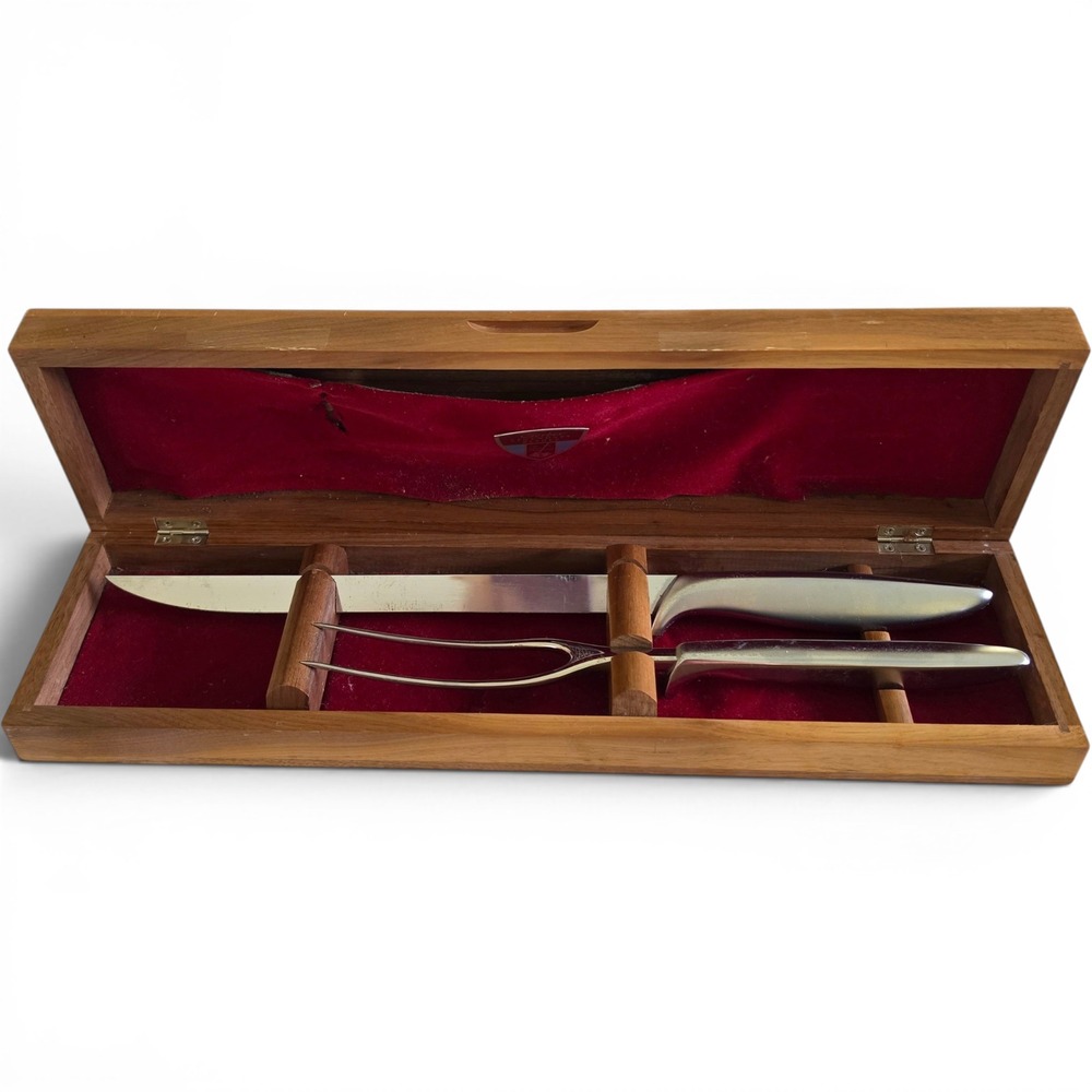 Gerber Legendary Blades Balmung Carving Knife Siegfried Fork Set Walnut Case